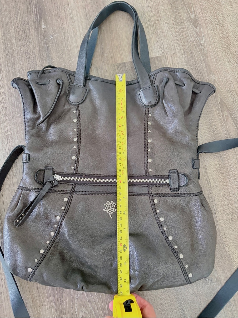 Lucky Brand Black Lambskin Leather cross Bag with Stud Accents - Picture 6 of 11